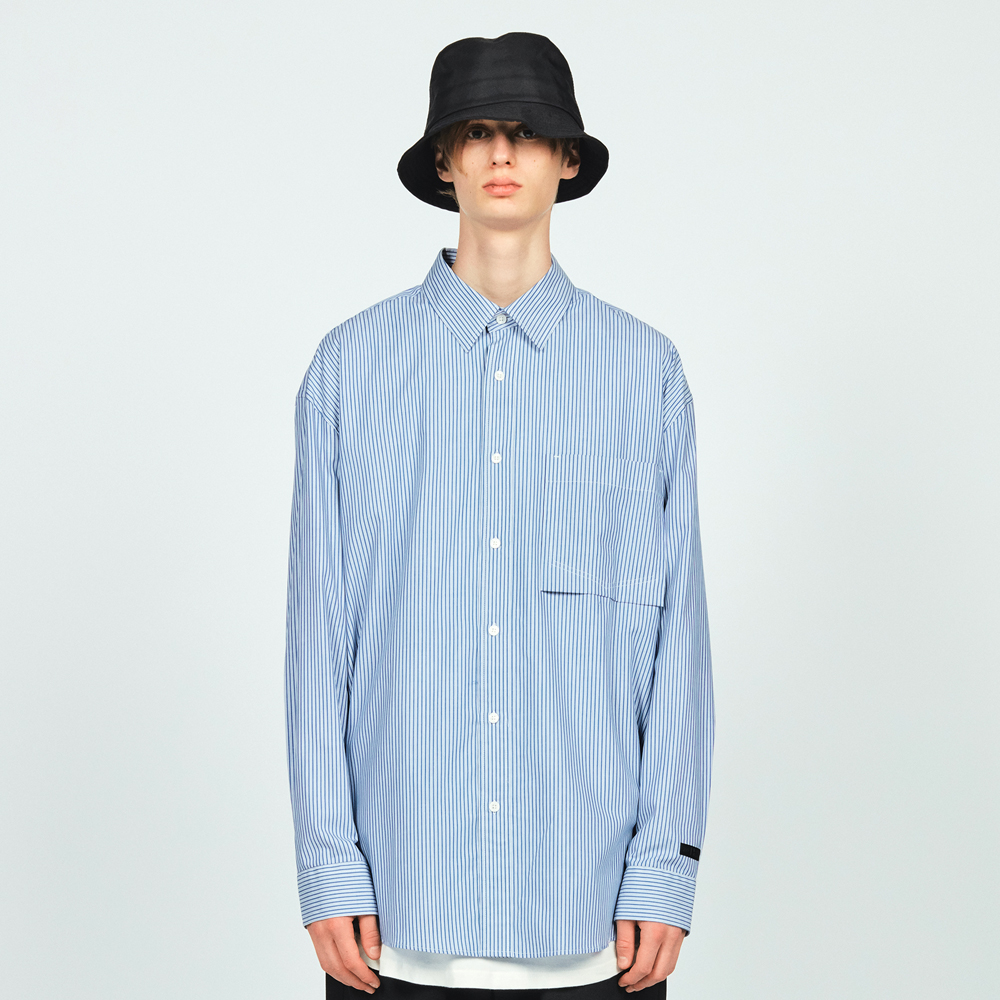 STRIPE L/S POCKET SHIRTS NAVY