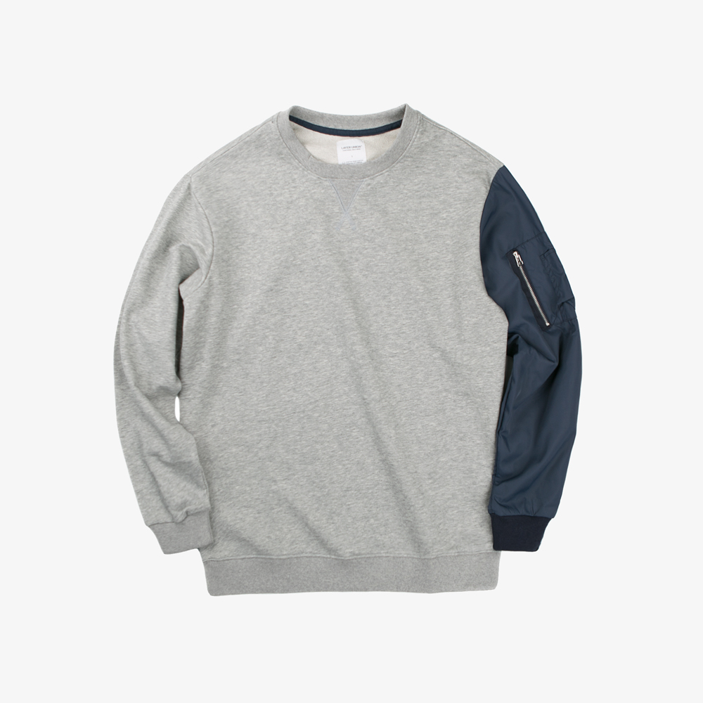 MA-1 SLEEVE SWEAT SHIRTS GREY