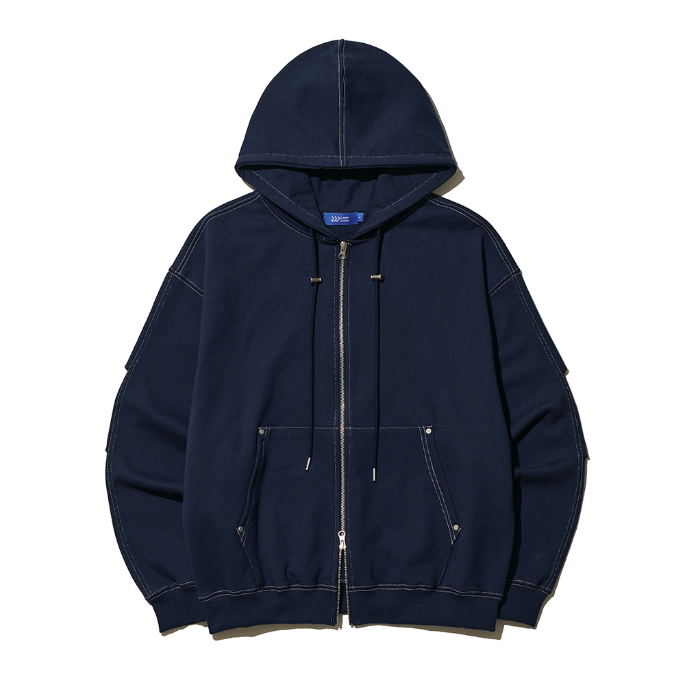 ST HEAVY COTTON RIVET ZIP-UP H