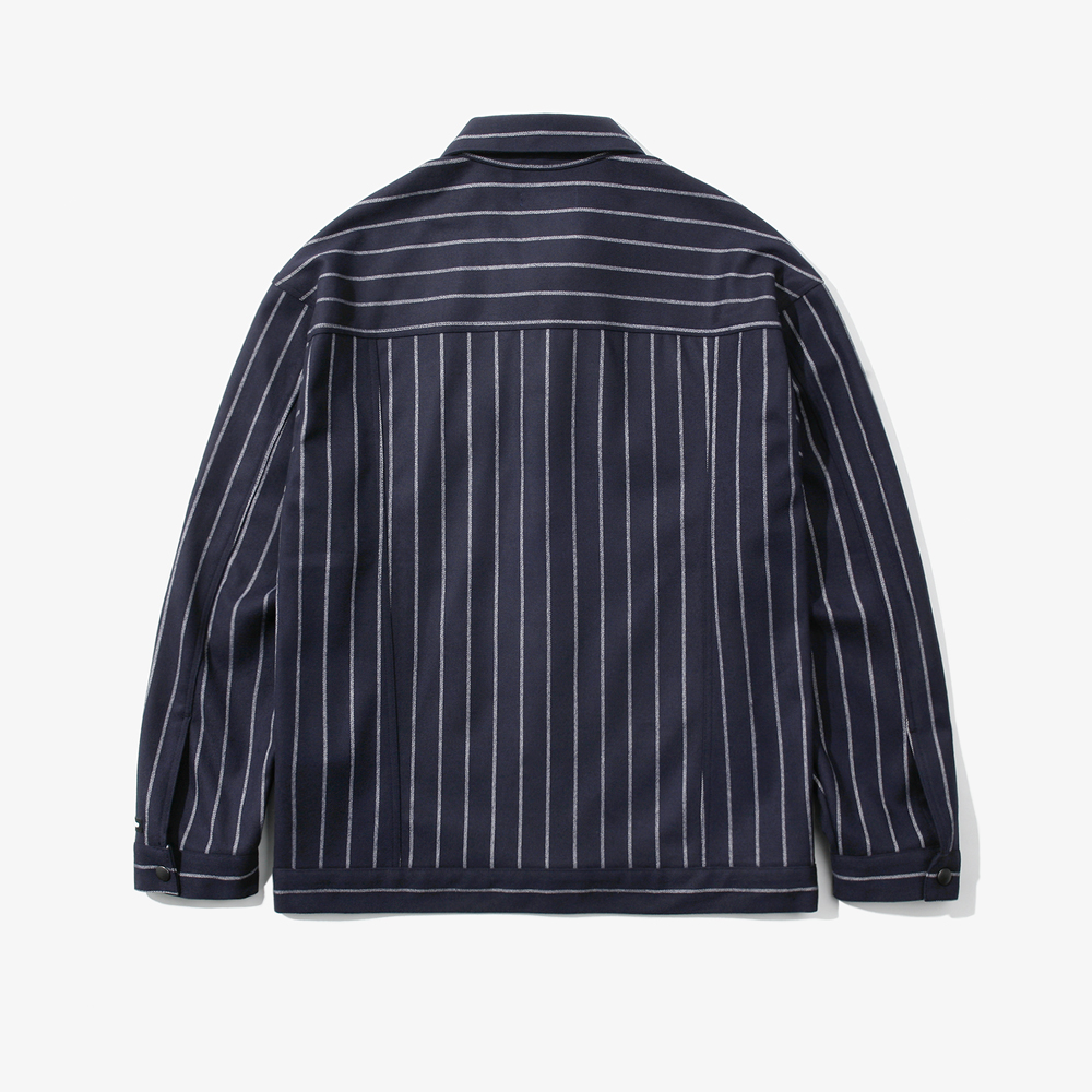 SNAP STRIPE TRUCKER JACKET NAV