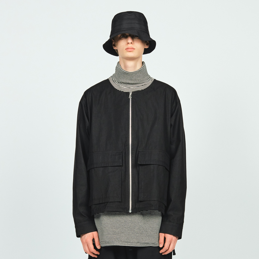 NON COLLAR JACKET BLACK