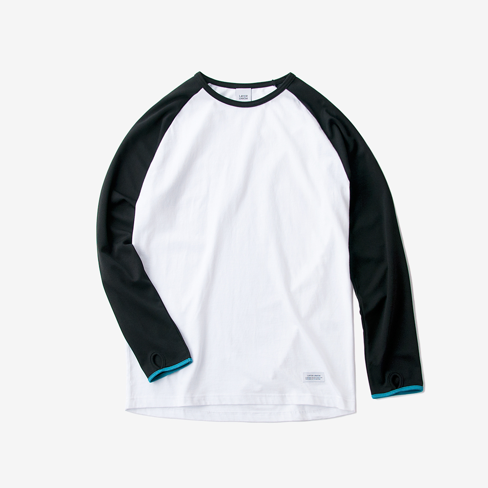 ELBOW PATCH RAGLAN TEE BLACK