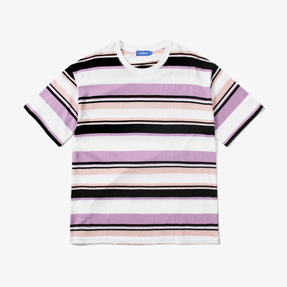 4C STRIPE S/S TEE LIGHT PURPLE