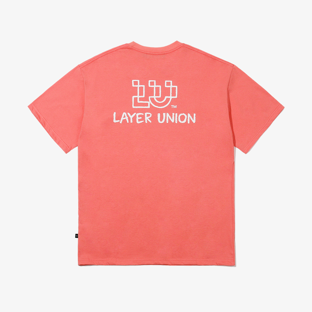 CRAYON LOGO S/S TEE CORAL PINK